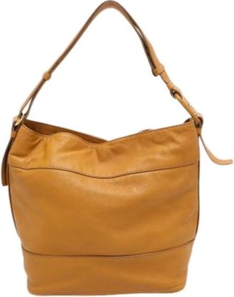 Ferragamo Pre-owned Shoulder Bags, female, Yellow, Size: ONE SIZE Pre-owned Leather Shoulder Bag