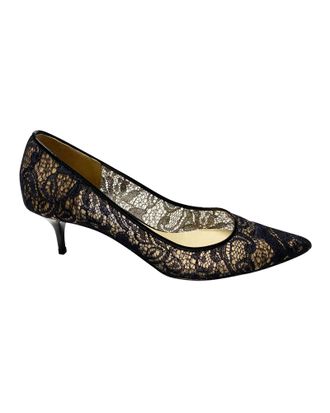 Jimmy Choo London Jimmy Choo Puntige Hakken in Zwarte Kant