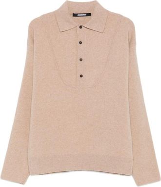 Jacquemus Beige Trui voor Mannen Aw 25 - Heren - Ronde hals truien - Beige - L - Wol - Truien & Vesten