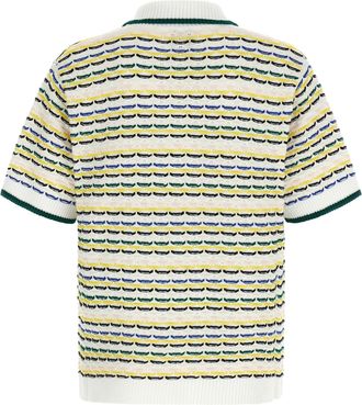 Casablanca Tuck Stitch Cotton Knit Shirt - Cream