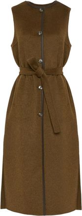 Yves Salomon Gilet con cintura - Marrone