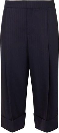 Elisabetta Franchi Broeken, Dames, Blauw, XS, Wol, Pinstripe Broek