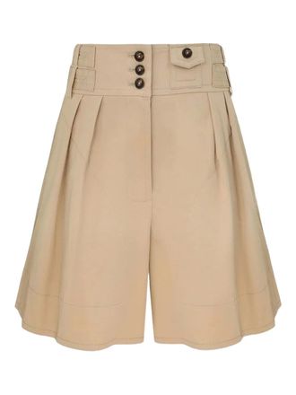 Zimmermann pleated rebellion shorts - women - Cotton - 3 - Neutrals
