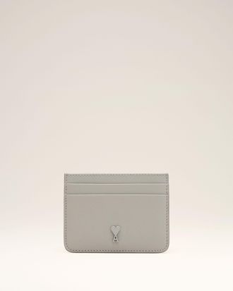 Ami Grey Cowhide Leather Ami De Coeur Card Holder Grey - OS - Unisex