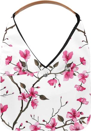 Generic Pink Floral Tree Reusable Lightweight Grocery Bags - Foldable Into Compact Pouch, Washable & Sturdy, Multipurpose for Shopping and Travel