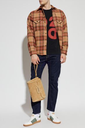 Dsquared2 Checked Pattern Shirt, Mens, Orange