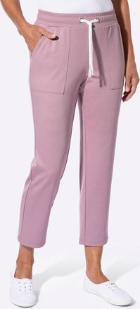 Casual Looks Jerseyhose CASUAL LOOKS, Damen, Gr. 36, Normalgr&ouml;ssen, mauve, 76% Polyester, 20% Viskose, 4% Elasthan, unifarben, Hosen Jerseyhose