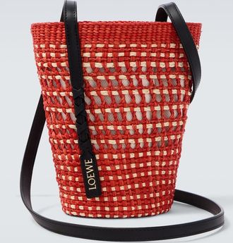 Loewe Paulas Ibiza leather-trimmed shoulder bag