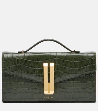 DeMellier Vancouver croc-effect leather clutch
