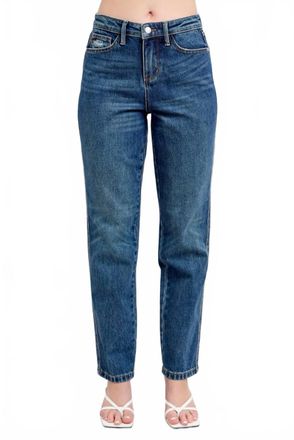 Judy Blue High Waisted Rigid Magic Non-Destroy Straight Jeans In Dark Wash