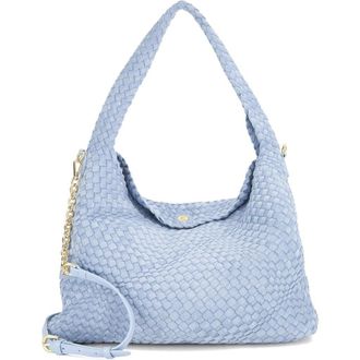 Dune London Deliberate L Woven Shoulder Bag in Pale Blue at Nordstrom