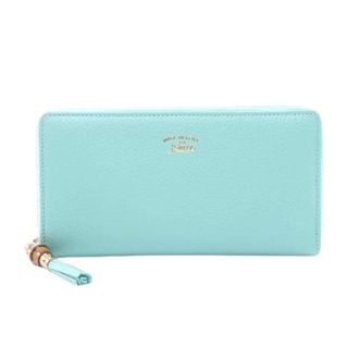 Gucci Pre-owned Wallets, female, Blue, Size: ONE SIZE Pre-owned Bamboo Leather Long Zipper Wallet