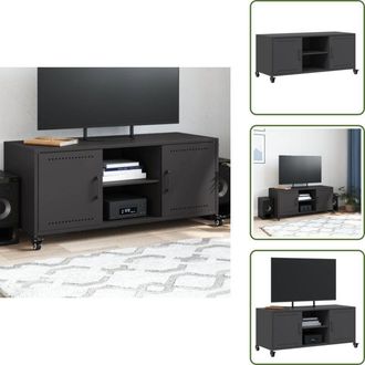 vidaXL Armadio per soggiorno - vidaXL Mobile TV Nero 100,5x39x43,5 cm in Acciaio - Armadio con ruote