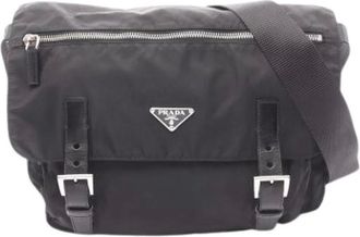 Prada Pre-owned Cross Body Bags, female, Black, Size: ONE SIZE Pre-owned Vintage Nylon Crossbody Bag