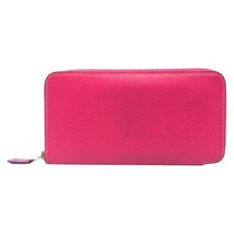 Herm&egrave;s Pre-owned Wallets, female, Pink, Size: ONE SIZE Pre-owned Azap Long Silk In Wallet