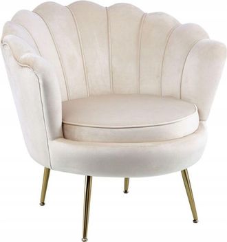 OEM Sill&oacute;n De Terciopelo Beige Claro Con Patas De Metal Dorado Para Sal&oacute;n Furnitex