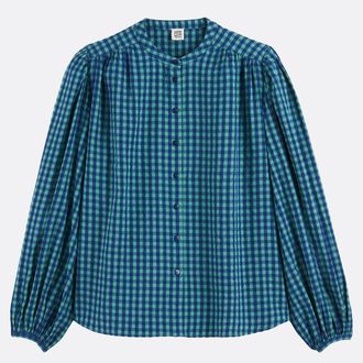 La Redoute Collections Blouse met maokraag, geruit, Signature LISE