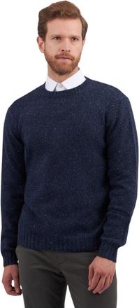 Brooks Brothers Wollen trui met ronde hals - Heren - Ronde hals truien - Blauw - 2XL - Wol - Truien & Vesten