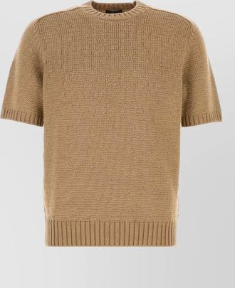 Prada wool crew neck textured knit sweater