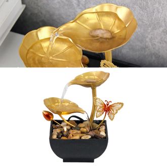Infinite Fuente Decorativa De Mesa Diy De Pl&aacute;stico, Modelo Circulante Con Iluminaci&oacute;n Led Y Bomba De 3 Etapas, Dimensiones 13 X 13 X 18,7 Cm, Juego Completo Co
