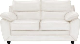 VENTE-UNIQUE.COM Sof&aacute; fijo piel sint&eacute;tica 2 plazas blanco 163x82cm