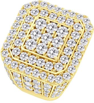 Pompeii3 5Ct Diamond Ring Mens Flashy Multi Row Wedding Band in White or Yellow Gold