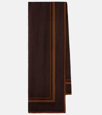 Saint Laurent Pa&ntilde;uelo Cassandre de sarga de lana estampada