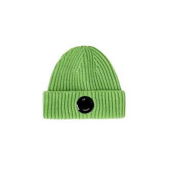 C.P. Company Geribbelde Gebreide Beanie - Heren - Hoeden - Groen - ONE Size - Wol - Accessoires