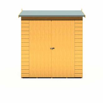 Shires Lewis 4x6 Double Door Reverse Apex Style Shed - L191.4xW136xH204.3 cm in Brown