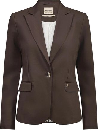 Mos Mosh Blake Night Blazer - Dames - Blazers - Bruin - S - Leer - Jassen