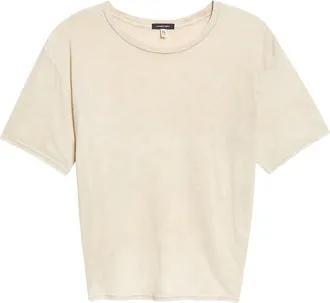 R13 Tight Waist Cotton & Cashmere T-Shirt in Acid Khaki Stone at Nordstrom, Size X-Large