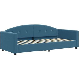 vidaXL Sof&aacute; Cama Sin Colch&oacute;n Terciopelo Azul 90x200 Cm Vidaxl