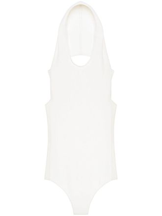 Courrèges Illusion hooded bodysuit - White