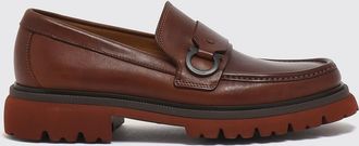 Ferragamo Calfskin Penny Loafers with Metallic Gancini