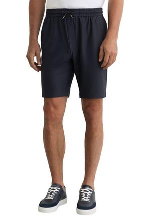 Reiss Ajay Seersucker Drawstring Shorts in Navy at Nordstrom, Size 36