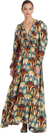 La DoubleJ Biennale Zijden Twill Avondjurk - Dames - Maxi kleedjes - Veelkleurig - 2XS - Kleedjes