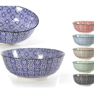 Trade Shop Trade Shop - Cuenco Redondo Multiusos Marrakech 21x21x8,2cm Ceramica Decorada Colores Culo 771590
