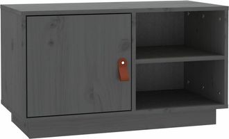 vidaXL Vidaxl - Mueble De Tv De Madera Maciza De Pino Gris 70x34x40 Cm