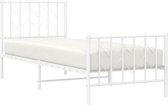 vidaXL Estructura Cama Sin Colch&oacute;n Con Estribo Metal Blanco 80x200 Cm Vidaxl