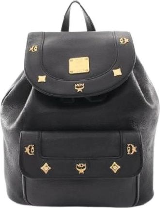 MCM Pre-owned Backpack - Dames - Vintage Rugzakken - Zwart - ONE Size - Leer - Vintage