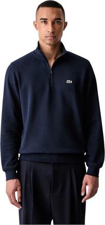 Lacoste Sweatshirt met hoge hals en rits van fleece - Heren - Vesten met rits - Blauw - M - Katoen - Hoodies & sweatvesten