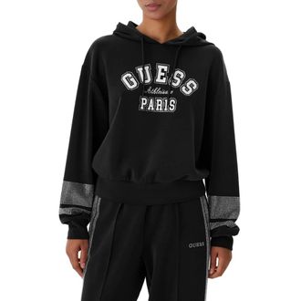 Guess Hoodies, female, Black, Size: L Berthe Hoodie