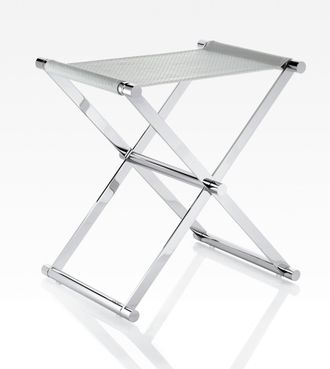 Schubiger M&ouml;bel Badhocker Weiss Lederoptik H: 45cm