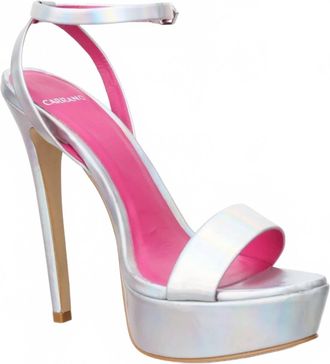 Carrano Womens Nancy High Heel Dress Platform Sandals In Silver