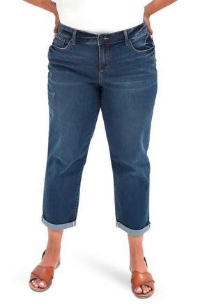 Slink Jeans Mid Rise Crop Boyfriend Jeans in Kennedi at Nordstrom, Size 14W