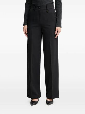 Joop metal-detail trousers - women - Polyester/Elastane - 40 - Black