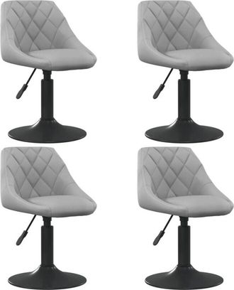 vidaXL Vidaxl - Sillas De Comedor Giratorias 4 Unidades Terciopelo Gris Claro