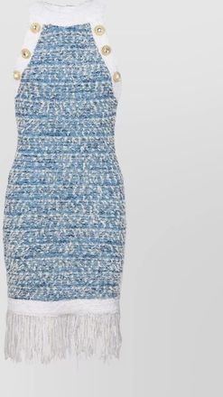 Balmain tweed fringe mini dress
