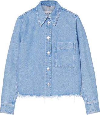 Closed Buttoned Coat - Dames - Spijkeroverhemden - Blauw - S - Denim - Overhemden