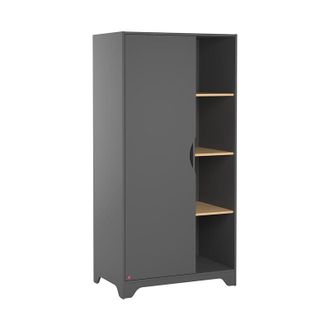 Vox Armoire 1 Porte Vox Leaf Gris Et Bois